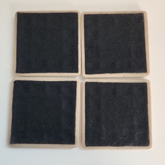 Vintage Custom Texas Tech University TTU Stone Coasters set of 4 Red Raiders - Picture 4 of 8